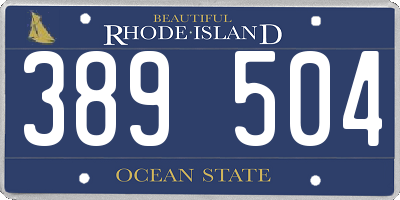 RI license plate 389504