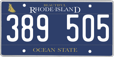 RI license plate 389505