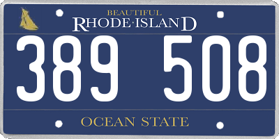 RI license plate 389508