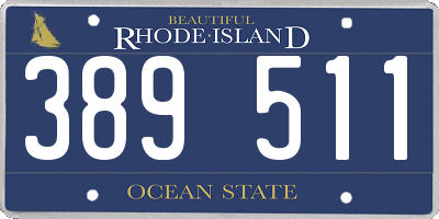 RI license plate 389511