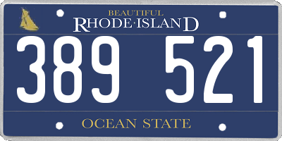 RI license plate 389521