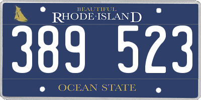 RI license plate 389523