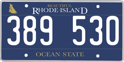 RI license plate 389530