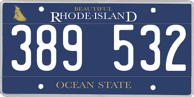 RI license plate 389532