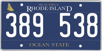 RI license plate 389538