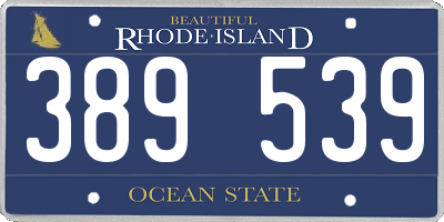RI license plate 389539