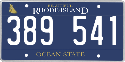 RI license plate 389541