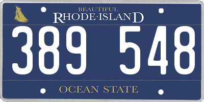 RI license plate 389548