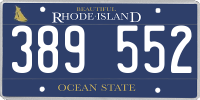 RI license plate 389552