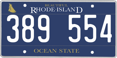 RI license plate 389554