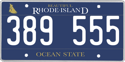 RI license plate 389555