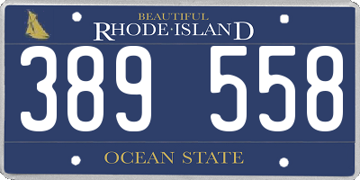 RI license plate 389558