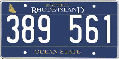 RI license plate 389561
