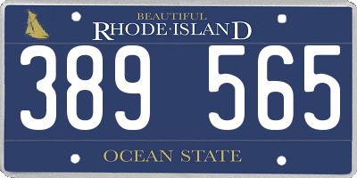 RI license plate 389565