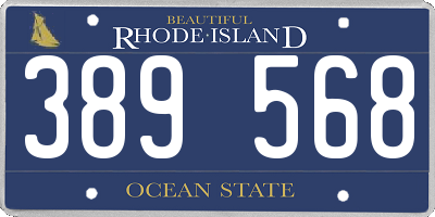 RI license plate 389568