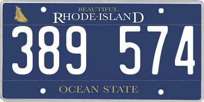 RI license plate 389574