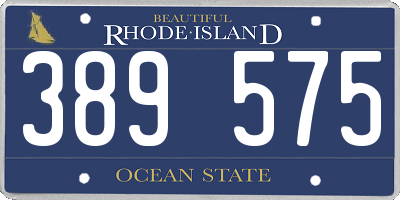 RI license plate 389575