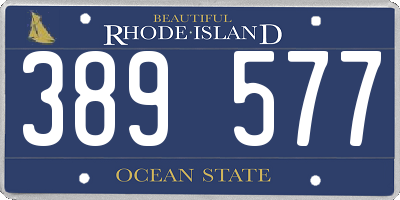 RI license plate 389577