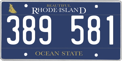 RI license plate 389581