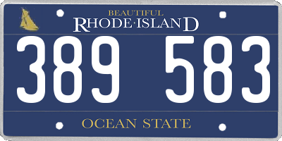 RI license plate 389583