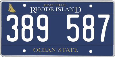 RI license plate 389587