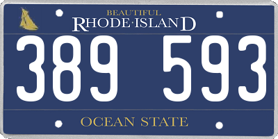 RI license plate 389593
