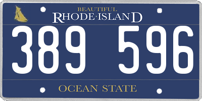 RI license plate 389596