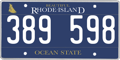 RI license plate 389598
