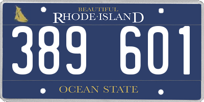 RI license plate 389601