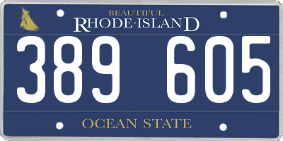 RI license plate 389605