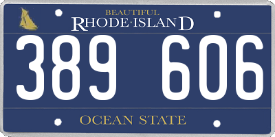 RI license plate 389606