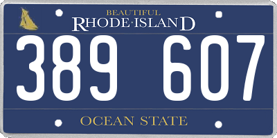 RI license plate 389607