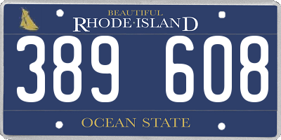 RI license plate 389608