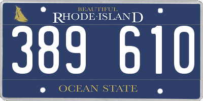 RI license plate 389610