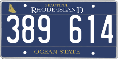 RI license plate 389614