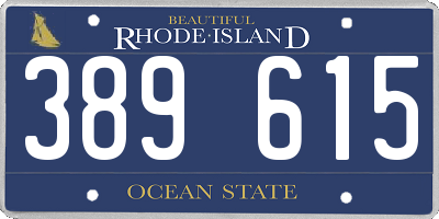 RI license plate 389615