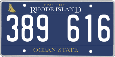 RI license plate 389616