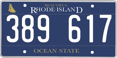 RI license plate 389617