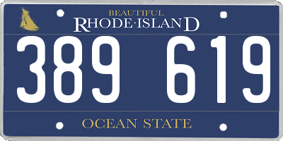 RI license plate 389619