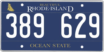 RI license plate 389629