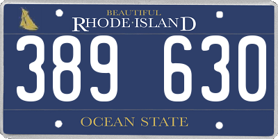 RI license plate 389630