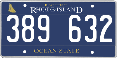 RI license plate 389632