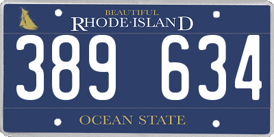 RI license plate 389634