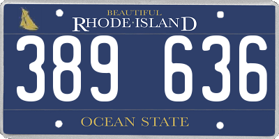 RI license plate 389636