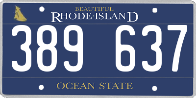 RI license plate 389637