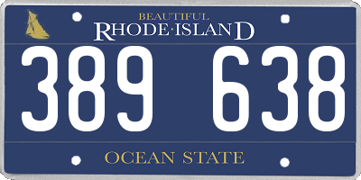 RI license plate 389638