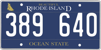 RI license plate 389640