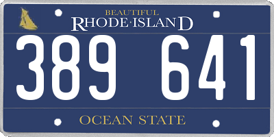 RI license plate 389641