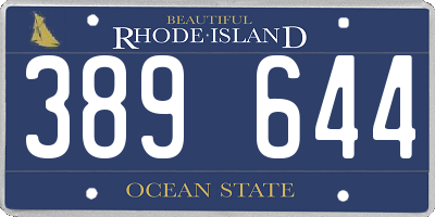 RI license plate 389644
