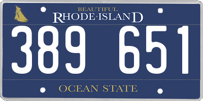RI license plate 389651